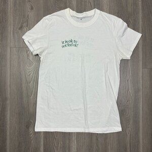 coco + pine White‎ It’s Ok To Not Feel Ok Graphic T-Shirt Medium